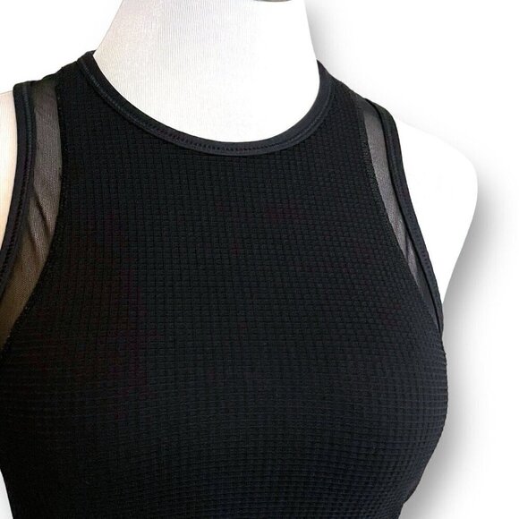Alala Thermal Sports Bra Sz Small Black High Neck Sheer Mesh Back Wire Free - Picture 7 of 11